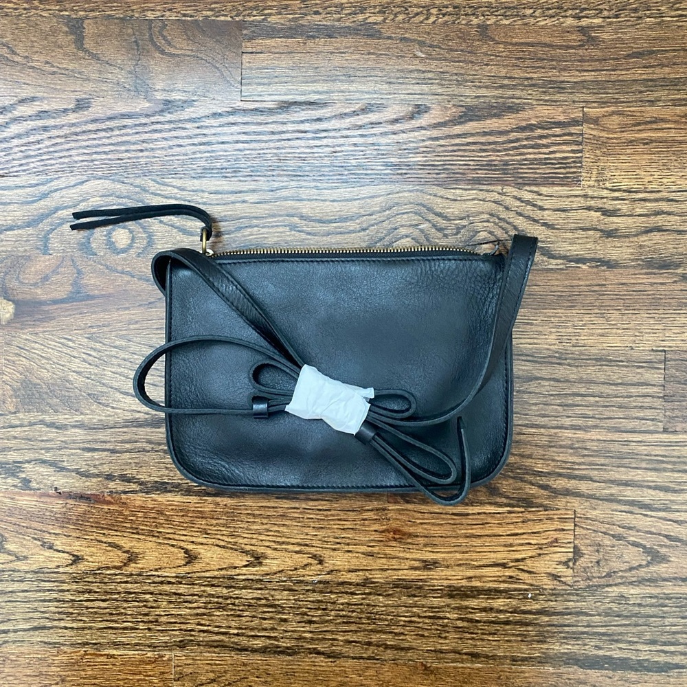 Madewell Black Leather Crossbody Clutch